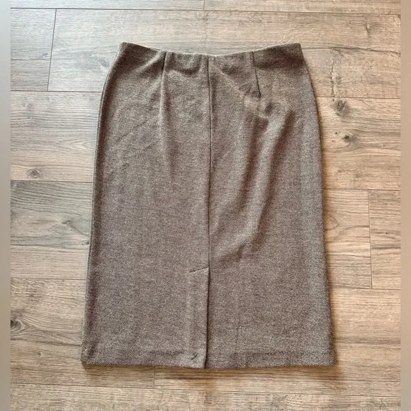 NWT XS j. Jill camel light grey tweed pencil suit skirt office casual work - Picture 5 of 6